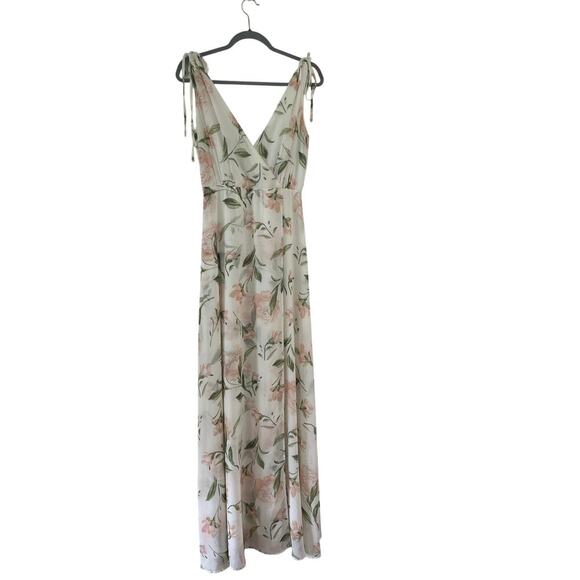 Lulu's Romantic Possibilities White Floral Print Maxi Dress Medium Princesscore - Picture 3 of 12
